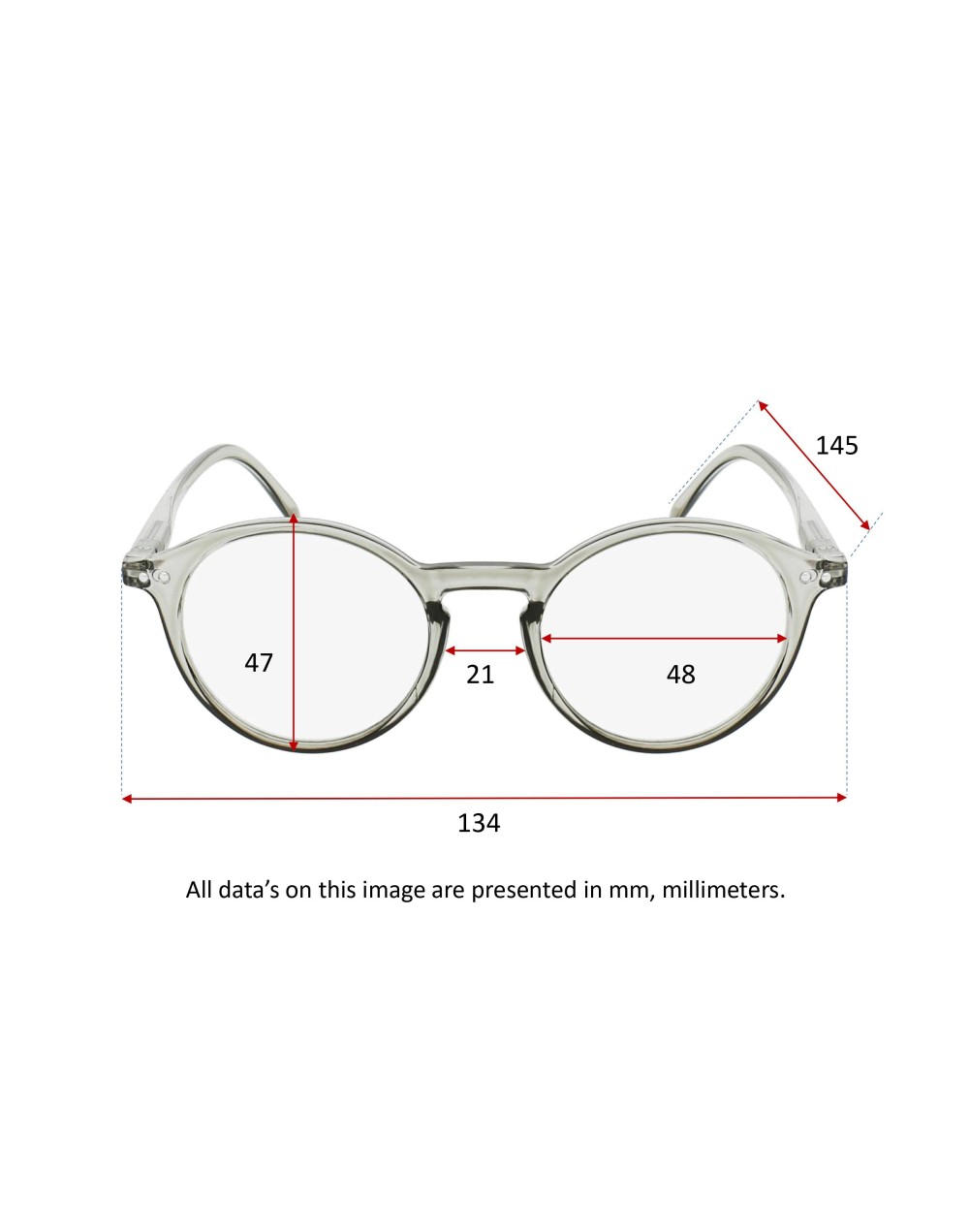 Graue und transparente Lesebrille von Silac