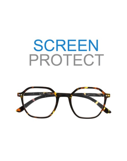 JULIA turtle brown - reading glasses with Screen Protect