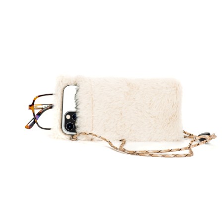 Fur Glasses Pouch – White