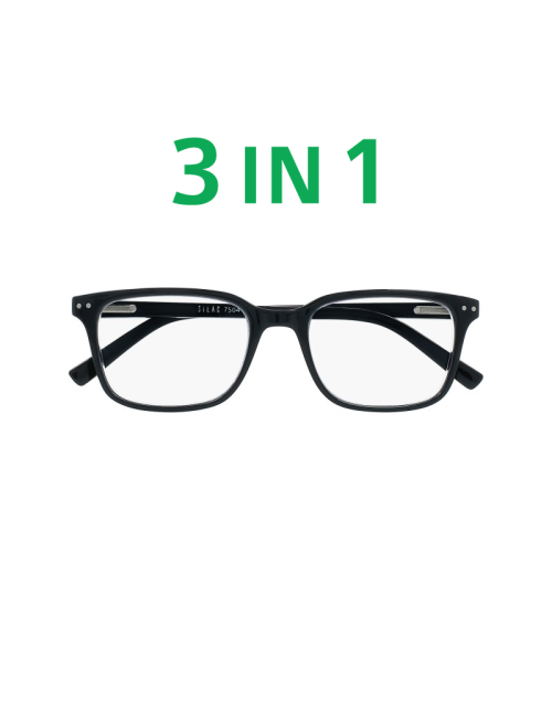 3IN1 BLACK - Reading glasses 3 in 1 in black - 7504