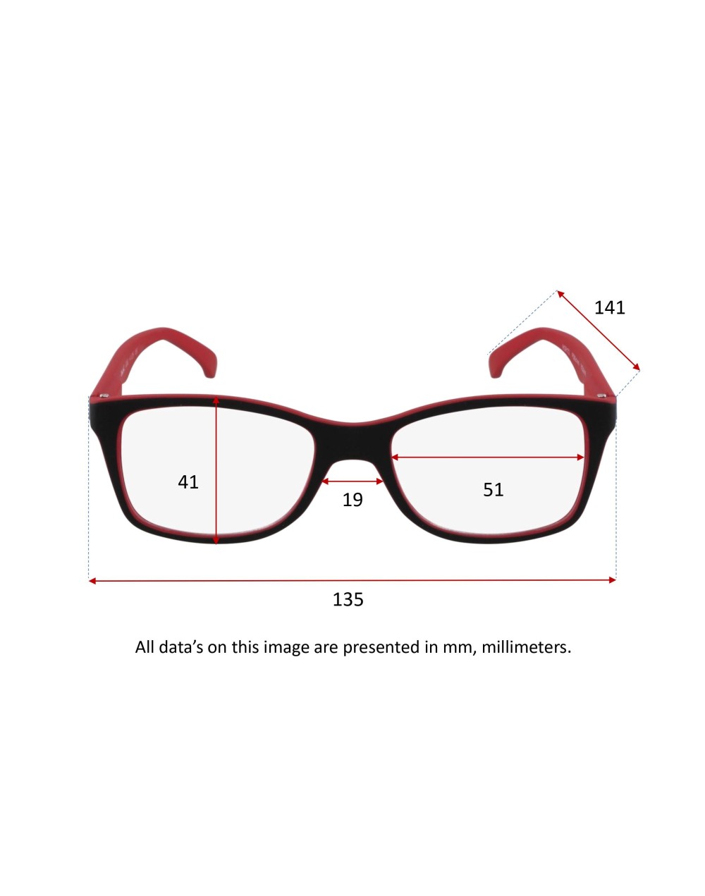 black and red reading glasses