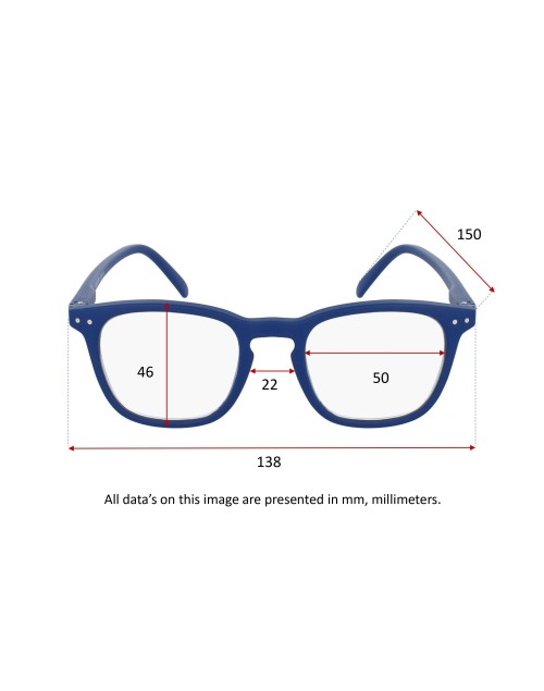 BLUE RUBBER - Reading glasses