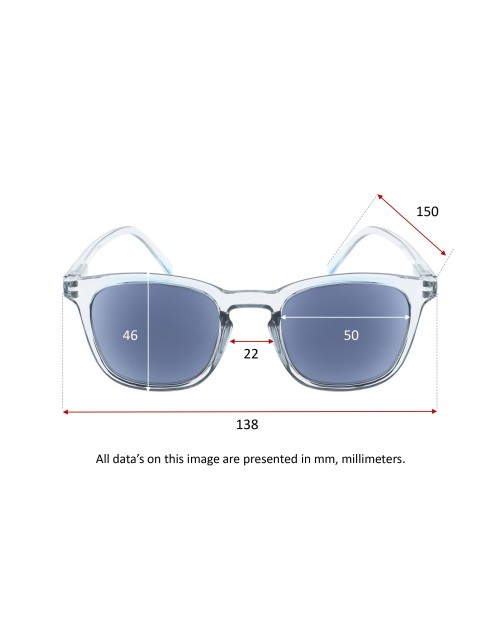 SOL CRISTAL Transparent sun reading glasses for men and for women