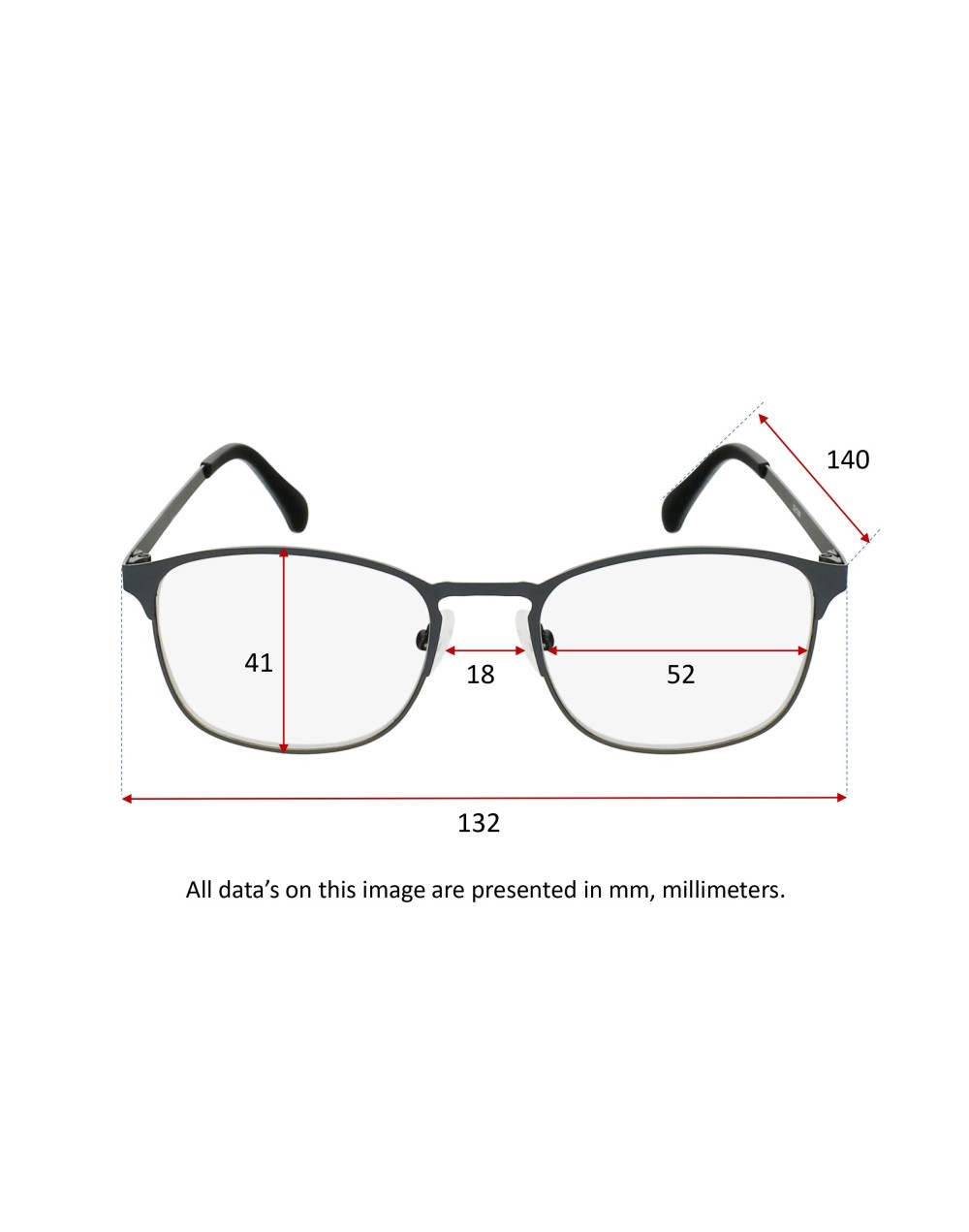 Lunette de lecture de qualité en métal gris - Silac