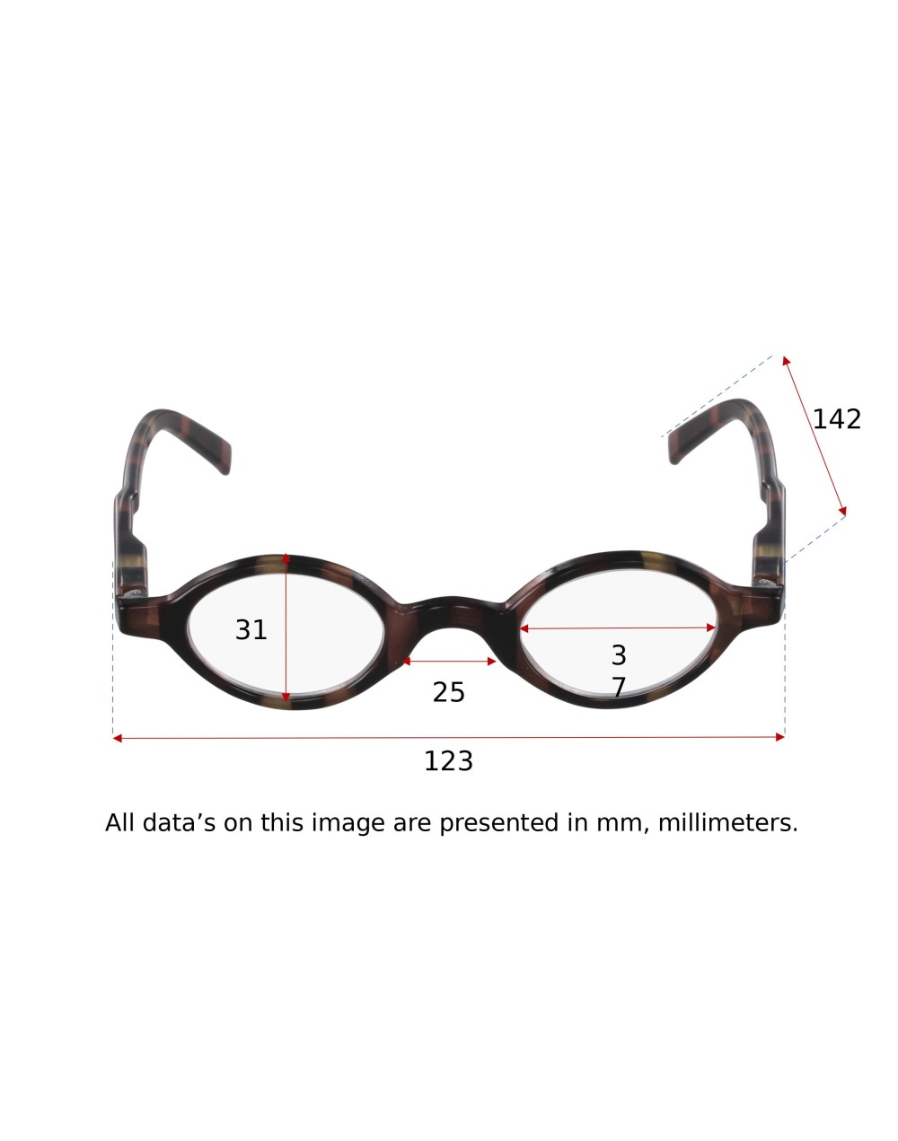 LITTLE BROWN - Men's Reading Glasses